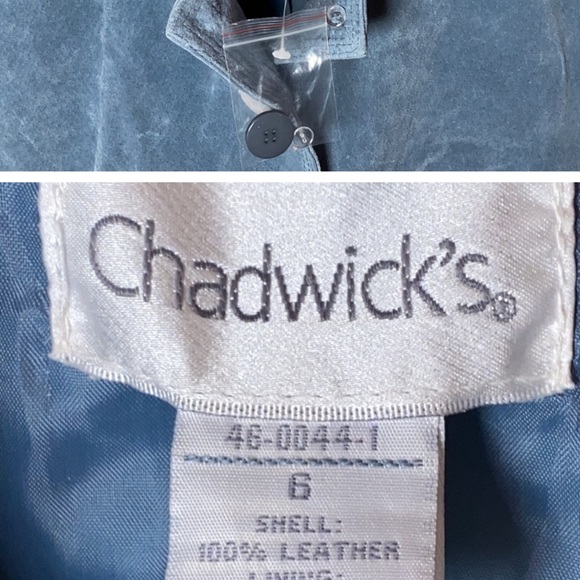 NWT Suede Jacket sz6 Light Blue Perfect Leather - Picture 3 of 3